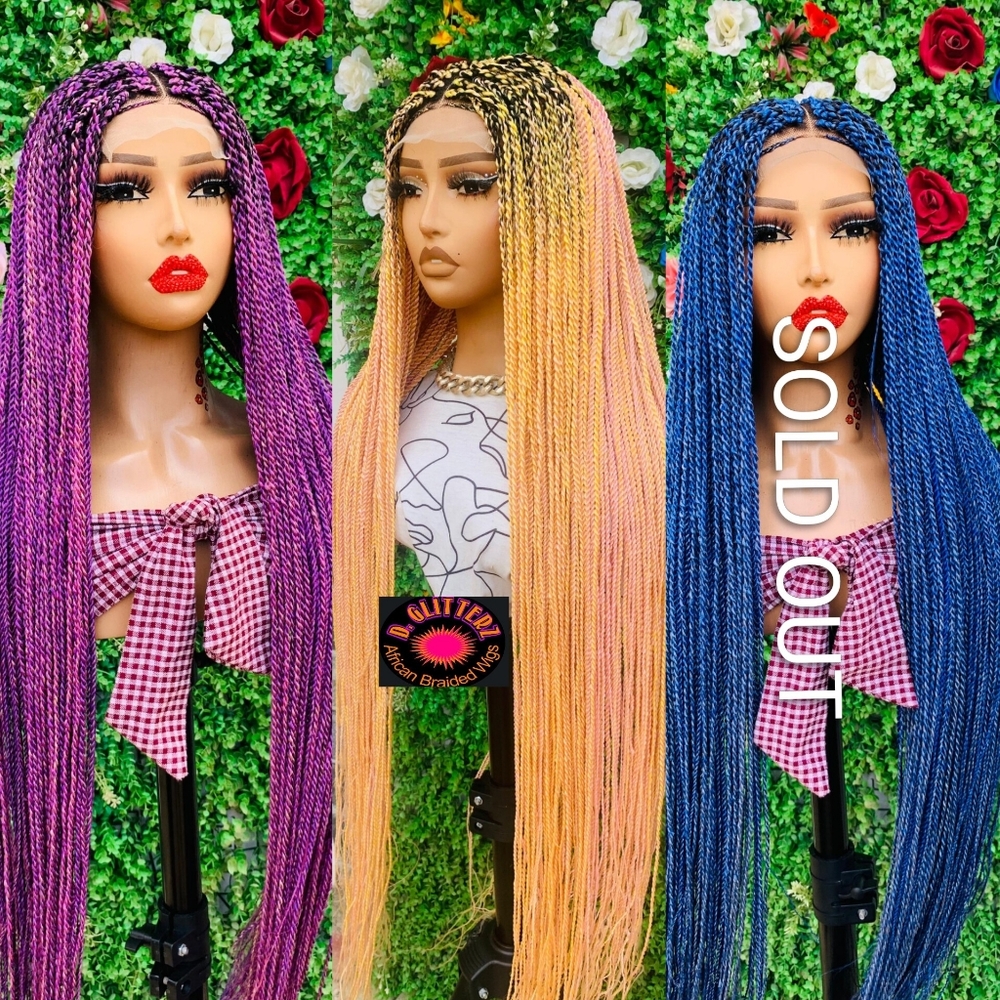 BRAIDED WIG  ON 2*4 LACE CLOSURE 42" (MEDIUM TWIST)